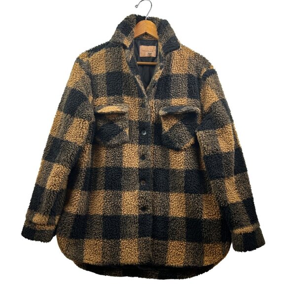 The Andamane Evita Buffalo Plaid Sherpa Jacket Womens XS Oversized Made in Italy - Picture 4 of 10
